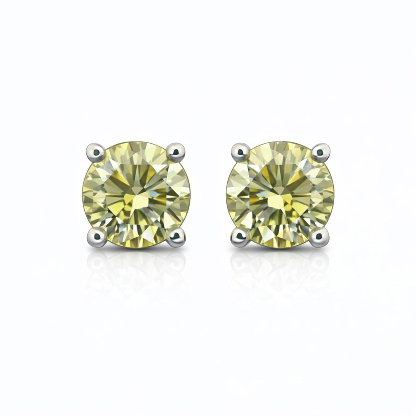 10.00 ct DEW Champagne Moissanite Stud Earrings Gold Vermeil – Statement Jewellery