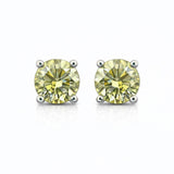 10.00 ct DEW Champagne Moissanite Stud Earrings Gold Vermeil – Statement Jewellery