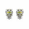 3.60 Ct Round Cut Green Lab Grown Diamond Stud Earrings — VS1 Clarity, 18k Gold Vermeil