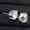 7.30 ct DEW Round White Moissanite Stud Earrings Gold Vermeil – Holiday Gift Idea