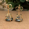 5.00 ct DEW Blue Moissanite Stud Earrings Gold Vermeil – Anniversary Gift Jewellery
