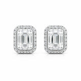 4 Ct Emerald Cut Lab Grown Diamond Stud Earrings — VS1 Clarity, 18k Gold Vermeil