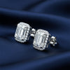 5.00 ct DEW Emerald Cut White Moissanite Studs Gold Vermeil – Elegant Gift Idea