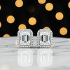 5.00 ct DEW Emerald Cut White Moissanite Studs Gold Vermeil – Elegant Gift Idea