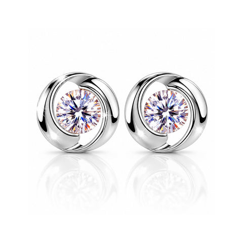 6.40 ct DEW Round White Moissanite Stud Earrings Gold Vermeil – Party Wear Gift