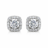 6.80 ct DEW Round White Moissanite Stud Earrings Gold Vermeil – Sparkle This July