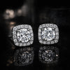 6.80 ct DEW Round White Moissanite Stud Earrings Gold Vermeil – Sparkle This July
