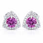 3.50 ct DEW Certified Pink Moissanite Earrings Gold Vermeil Birthday Jewellery Gift