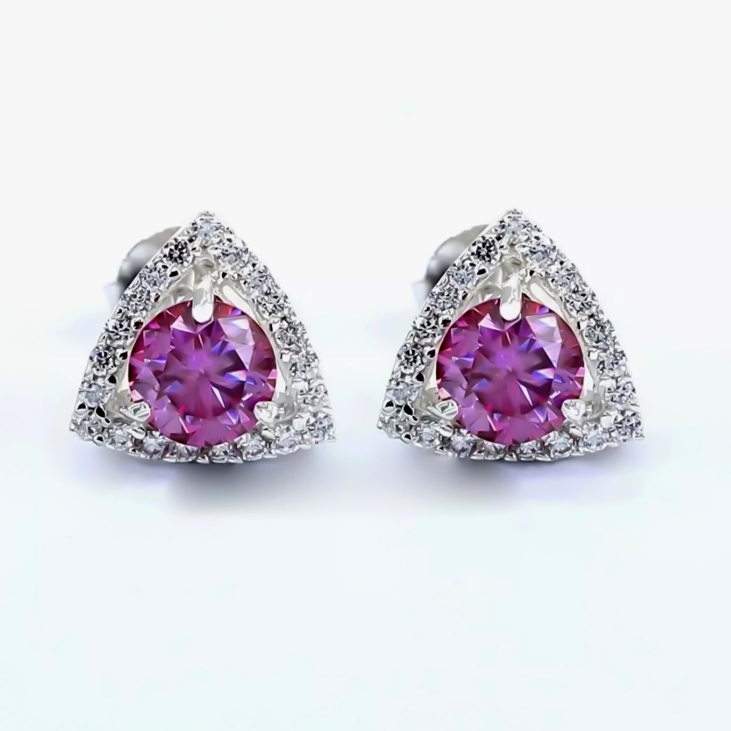 3.50 ct DEW Certified Pink Moissanite Earrings Gold Vermeil Birthday Jewellery Gift