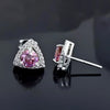 3.50 ct DEW Certified Pink Moissanite Earrings Gold Vermeil Birthday Jewellery Gift