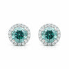 5.80 ct DEW Blue Moissanite Stud Earrings Gold Vermeil – Dazzling 4th July Gift