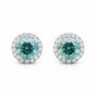 5.80 ct DEW Blue Moissanite Stud Earrings Gold Vermeil – Dazzling 4th July Gift