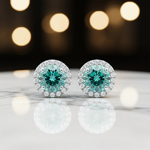 3 Carat Round Lab Diamond Martini Studs