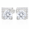 6.00 ct DEW Round White Moissanite Stud Earrings Gold Vermeil – Wedding Gift Pick