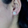 6.00 ct DEW Round White Moissanite Stud Earrings Gold Vermeil – Wedding Gift Pick