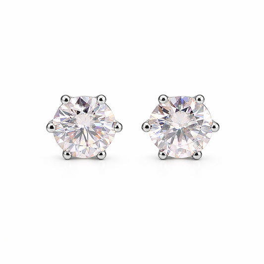 4.00 ct DEW Pink Moissanite Stud Earrings Gold Vermeil – Glamorous Birthday Gift