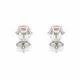 2.80 Ct Round Cut Light Pink Lab Grown Diamond Stud Earrings — VS1 Clarity, 18k Gold Vermeil