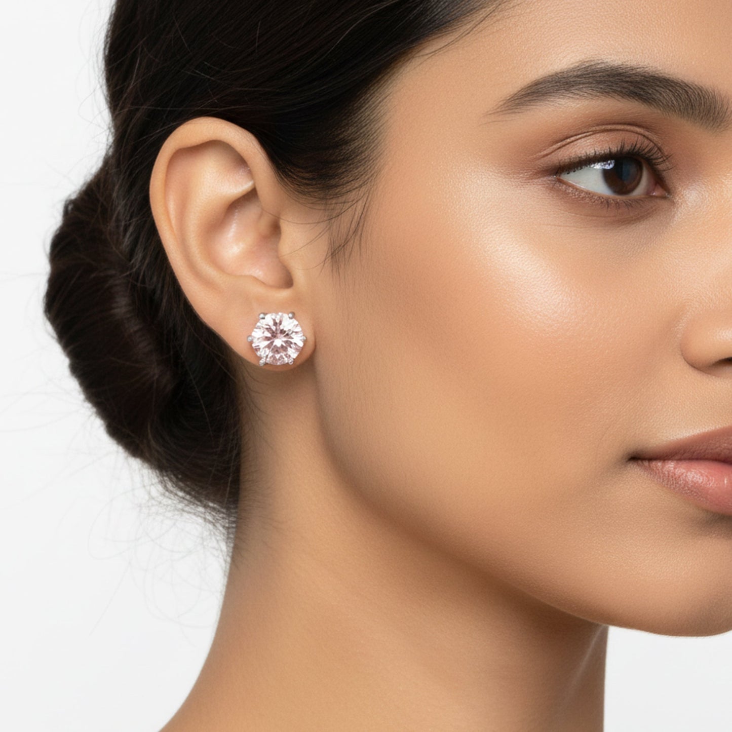 4.00 ct DEW Pink Moissanite Stud Earrings Gold Vermeil – Glamorous Birthday Gift