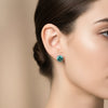 6.50 ct DEW Blue Moissanite Stud Earrings in Gold Vermeil – Festive Shine Jewellery