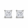 2 Ct Princess Cut Lab Grown Diamond Stud Earrings — VS1 Clarity, 18k Gold Vermeil