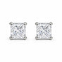 2 Ct Princess Cut Lab Grown Diamond Stud Earrings — VS1 Clarity, 18k Gold Vermeil