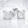 6.00 ct DEW Princess Cut Certified Moissanite Studs in Gold Vermeil For Wife