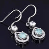 3.20 ct DEW Blue Moissanite Dangle Earrings Gold Vermeil – 4th July Gift for Her