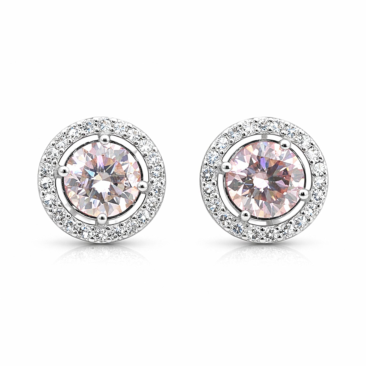 5.00 ct DEW Pink Moissanite Stud Earrings Gold Vermeil – Anniversary Gift Jewellery