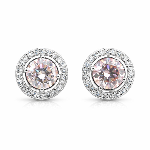 5.00 ct DEW Pink Moissanite Stud Earrings Gold Vermeil – Anniversary Gift Jewellery