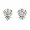 2 Ct Round Cut Light Pink Lab Grown Diamond Stud Earrings — VS1 Clarity, 18k Gold Vermeil