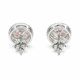 2 Ct Round Cut Light Pink Lab Grown Diamond Stud Earrings — VS1 Clarity, 18k Gold Vermeil
