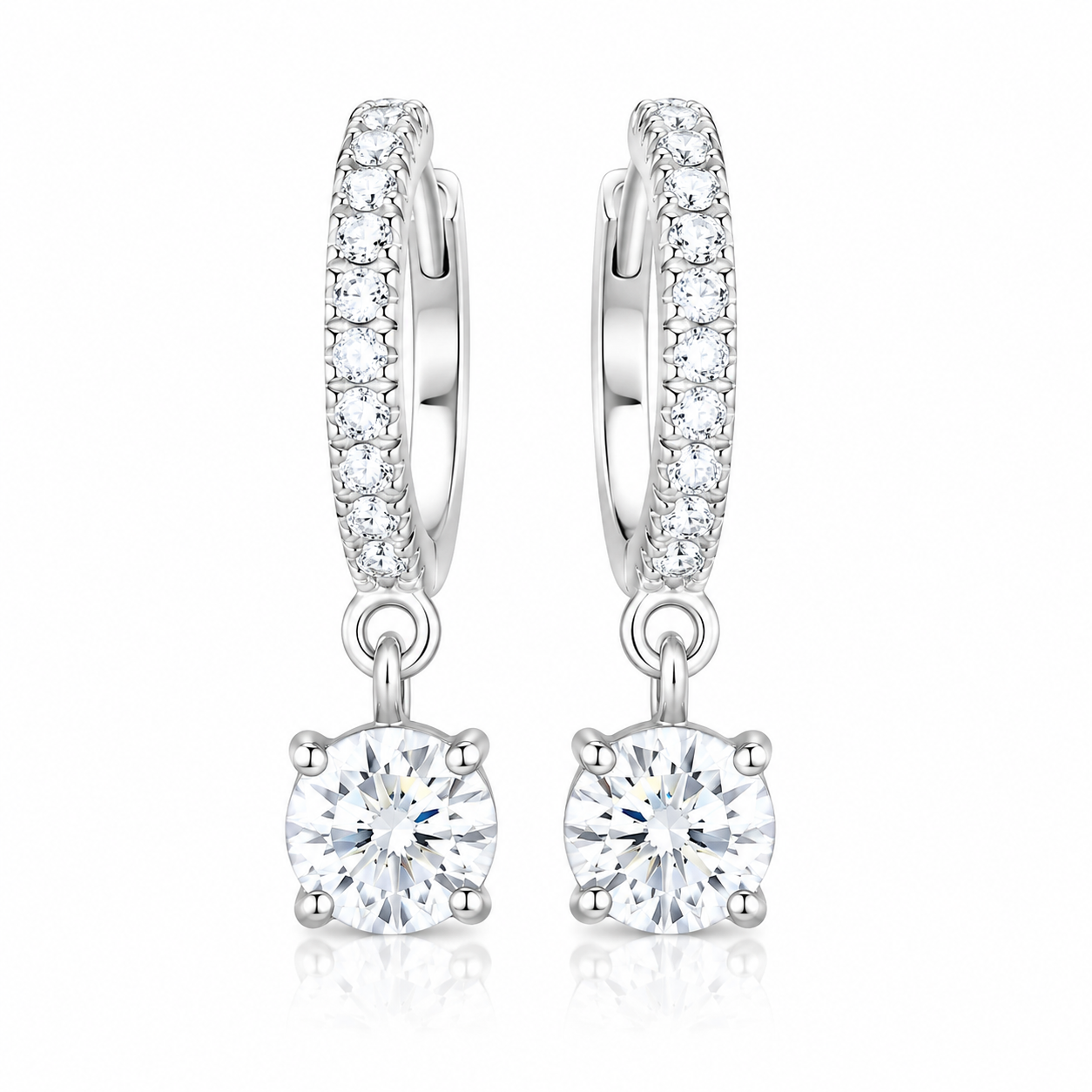4.00 ct DEW Off-White Moissanite Dangle Earrings Gold Vermeil – Summer Gift Pick