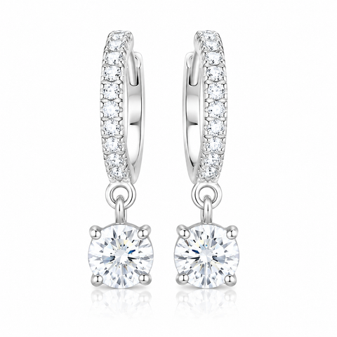 4.00 ct DEW Off-White Moissanite Dangle Earrings Gold Vermeil – Summer Gift Pick