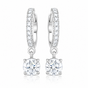 4 ct DEW Off-White Moissanite Dangler Earrings Gold Vermeil Certified Elegant Gift