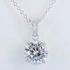 5.34ct DEW White Moissanite Round Pendant Necklace