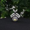 Certified 10 ct DEW White Moissanite Solitaire Pendant Vermeil 925 Silver Jewellery