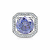 Rare 15.60 ct DEW Blue Moissanite Solitaire Pendant in Gold Vermeil Certified