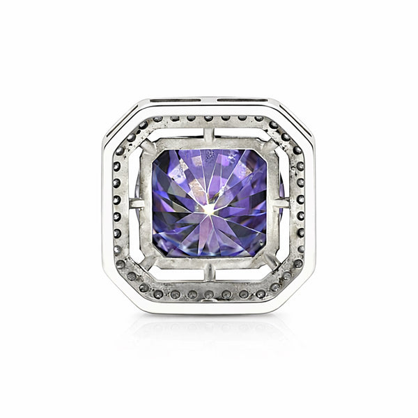 Rare 15.60 ct DEW Blue Moissanite Solitaire Pendant in Gold Vermeil Certified