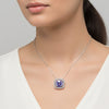 Rare 15.60 ct DEW Blue Moissanite Solitaire Pendant in Gold Vermeil Certified