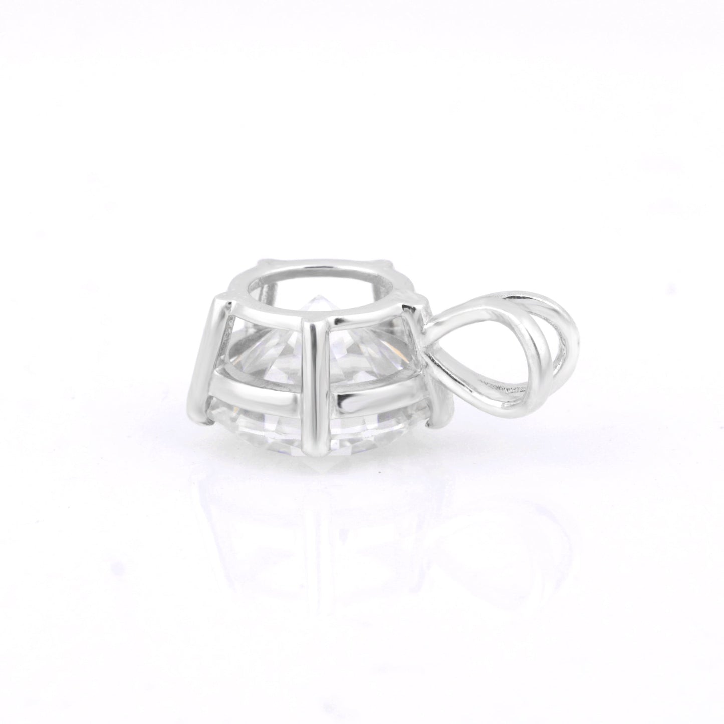 5.00 ct DEW Round Cut Moissanite Solitaire Pendant In Vermeil 925 Silver Certified