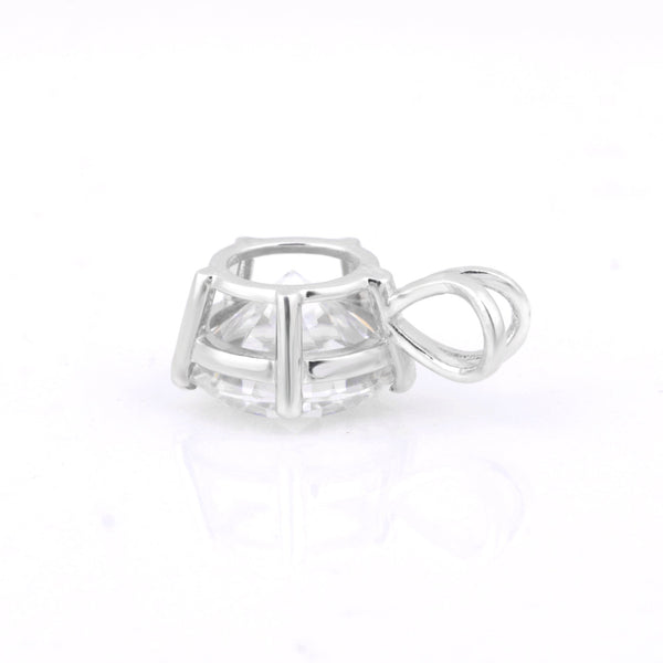 5.00 ct DEW Round Cut Moissanite Solitaire Pendant In Vermeil 925 Silver Certified