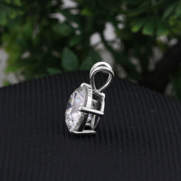 5.00 ct DEW Round Cut White Moissanite Solitaire Pendant in Certified Gift 18K Gold Pla 18K Gold Plated