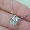 5.10 ct DEW Oval Cut White Moissanite Solitaire Pendant in Gold Vermeil Gift