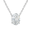 5.10 ct DEW Oval Cut White Moissanite Solitaire Pendant in Gold Vermeil Gift