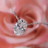 5.10 ct DEW Oval Cut White Moissanite Solitaire Pendant in Gold Vermeil Gift