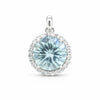 Moissanite 8.20 ct DEW Certified Blue Moisanite Solitaire Pendant in Gold Vermeil Jewellery Gift