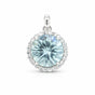 Moissanite 8.20 ct DEW Certified Blue Moisanite Solitaire Pendant in Gold Vermeil Jewellery Gift