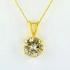 5.75 ct DEW Champagne Moissanite Solitaire Pendant in Gold Vermeil Gift for Women