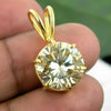 5.75 ct DEW Champagne Moissanite Solitaire Pendant in Gold Vermeil Gift for Women