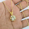 5.75 ct DEW Champagne Moissanite Solitaire Pendant in Gold Vermeil Gift for Women